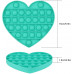 Jucarie senzoriala din silicon Push Pop Bubble, inima, Oktane, antistres, pentru scoala/birou, 15 x 1.6cm, verde
